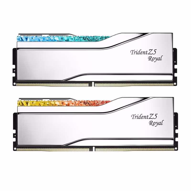 رم دسکتاپ DDR5 دو کاناله 6400 مگاهرتز جی اسکیل مدل TRIDENT Z5 ROYAL SILVER RGB ظرفیت 32 گیگابایت CL32