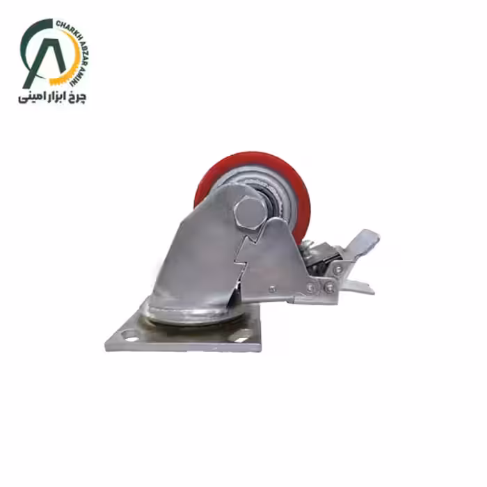 چرخ پلی اورتان وارداتی گردان ترمزدار قطر 80 میلی متر