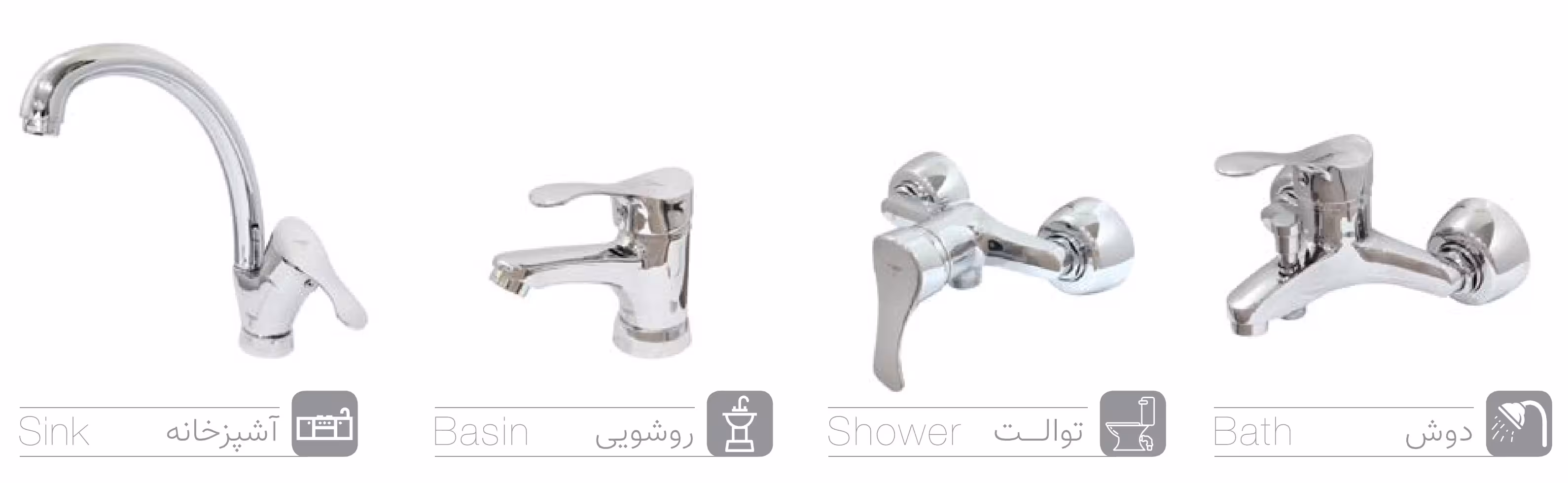 ست شیرآلات کیسر مدل السا کروم