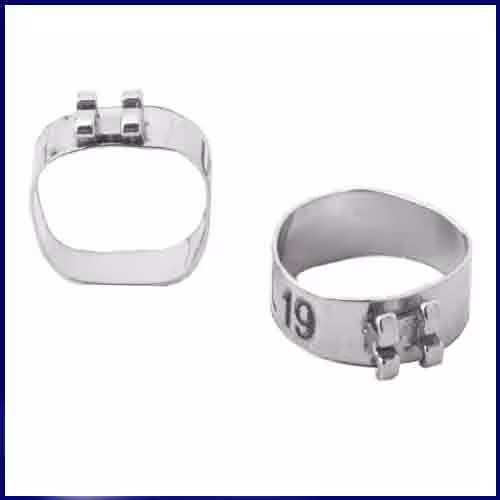 بند ارتودنسی با براکت | orthodontic band with bracket
