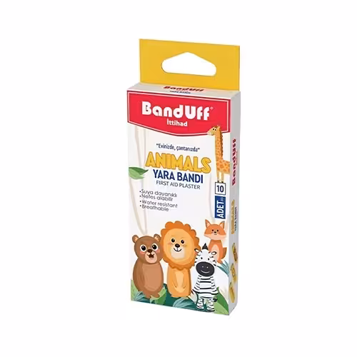 چسب زخم BandUff طرح ANIMALS بسته 10 عددي