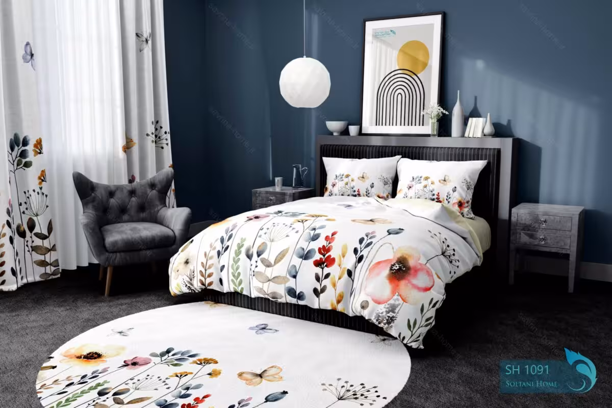ست روتختی طرح باغ گل دونفره کد SH1091