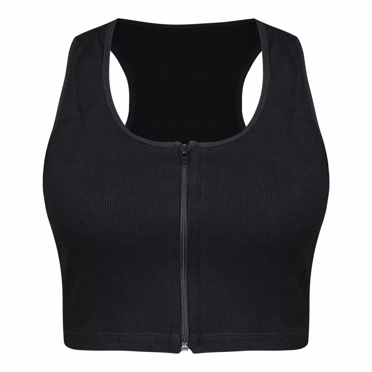 کراپ‌تاپ زیپ دار زنانه مدل پشت قهرمانی مشکی کد 4925-385