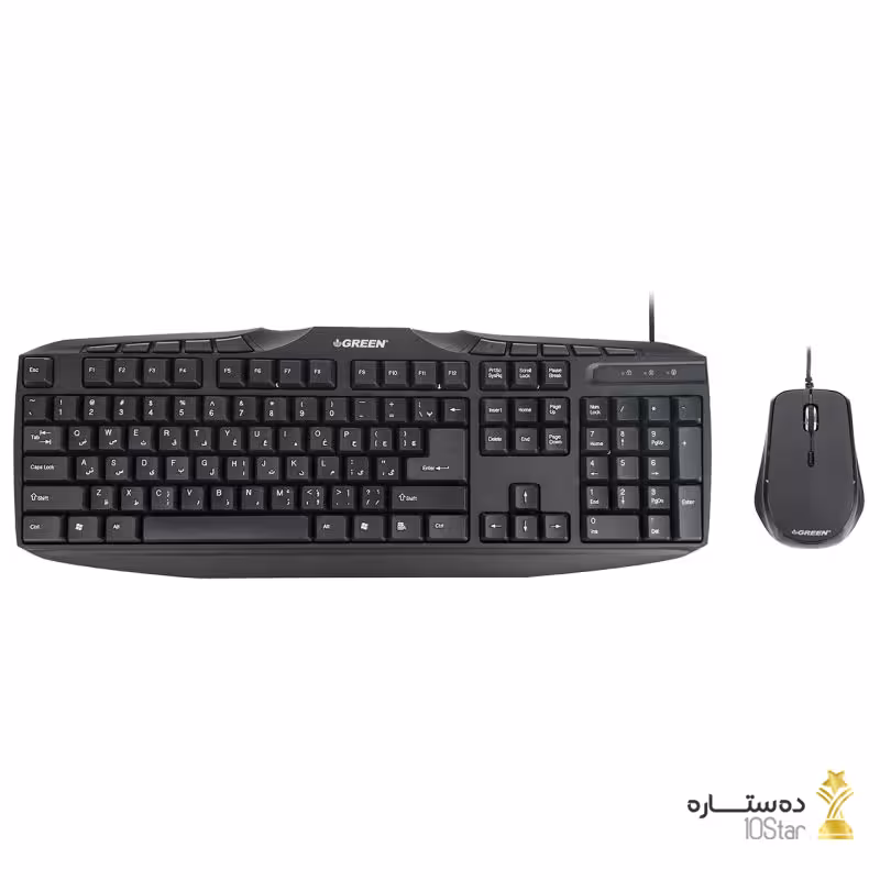 کیبورد و ماوس گرین مدل GKM-305 با حروف فارسی