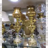شمعدان طلایی مدل Golden candlestick جنس آلومینیوم ارتفاع 60 سانتی