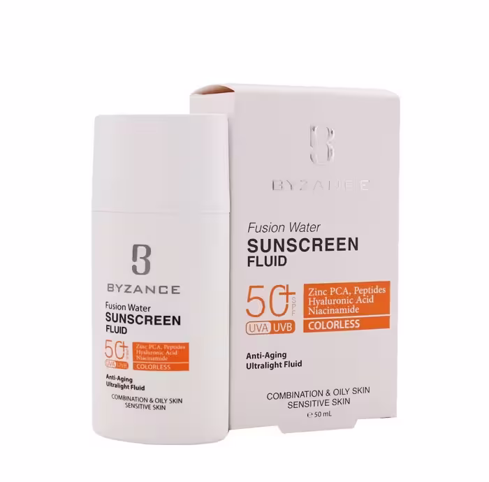 فلوئید ضد آفتاب فیوژن واتر SPF50 بیزانس مناسب پوست چرب و مختلط 50ml
