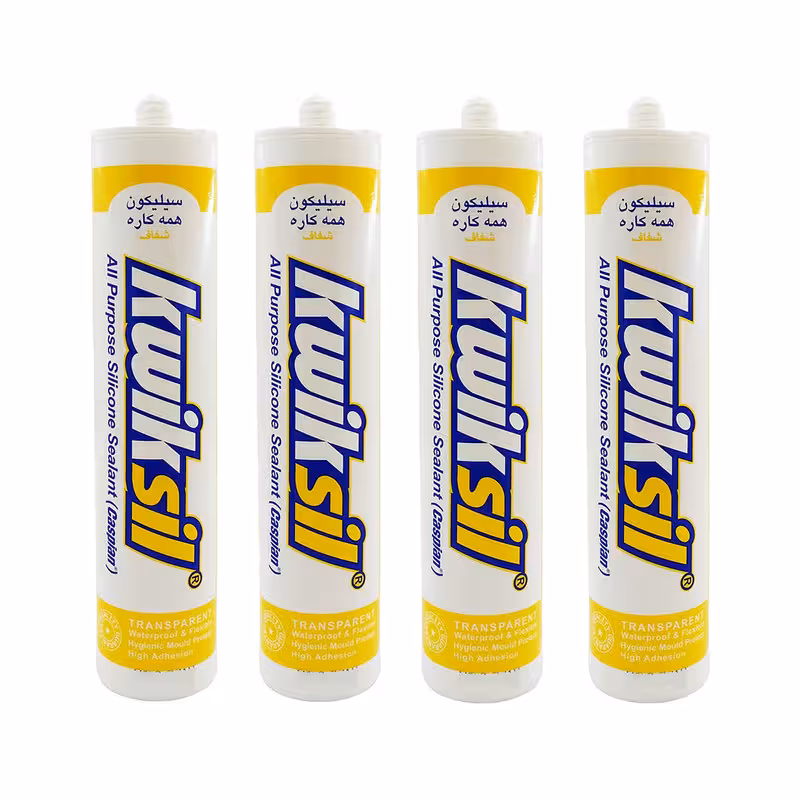 چسب سیلیکون کاسپین مدل shafaf حجم 300 میلی لیتر مجموعه 4 عددی