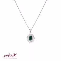 گردنبند نقره نگین سبز ES_8674