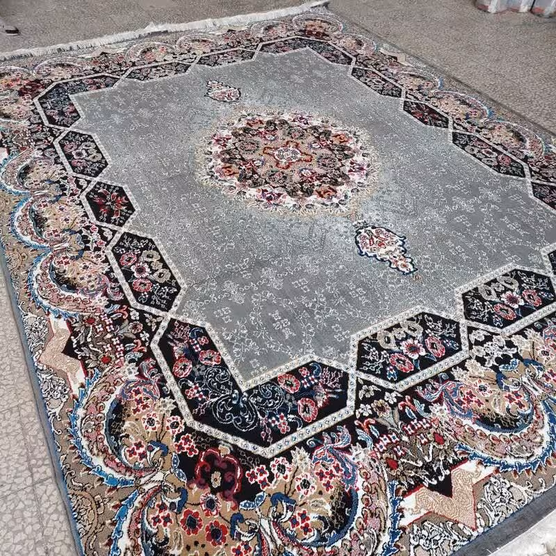 فرش ماشینی کاشان 440شانه طرح هالیدی فیلی9متری(BCF)باارسال رایگان