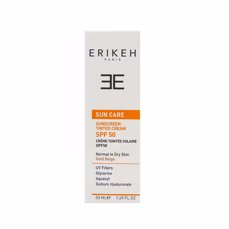 کرم ضد آفتاب و ضد لک رنگی SPF50 اریکه مدل GOLD BEIGE