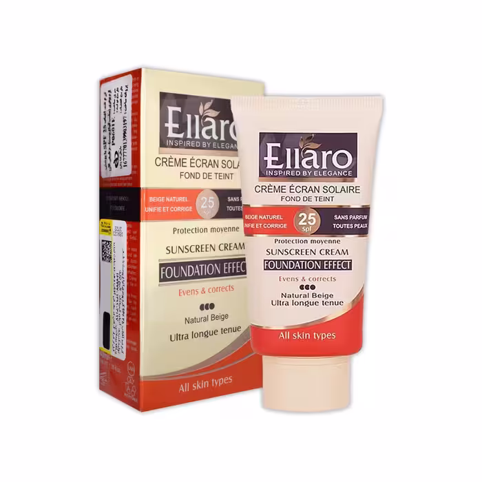 کرم ضد آفتاب کرم پودری الارو SPF25 بژ طبیعی