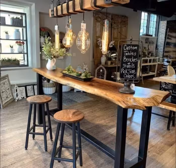 تک میز فایبر گلاس چوب فلز کد  روستیک  8546