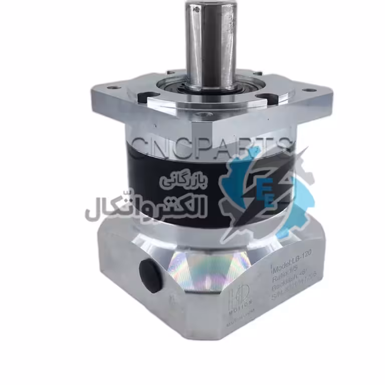 گیربکس خورشیدی سرووموتور HQM اچ کیو ام مدل LB70-25-14 سایز 70 نسبت 1 به 25 شفت ورودی 14 شفت خروجی 16 فلنج مربعی مناسب 400 وات 3000 دور (گیربکس سیاره ای)