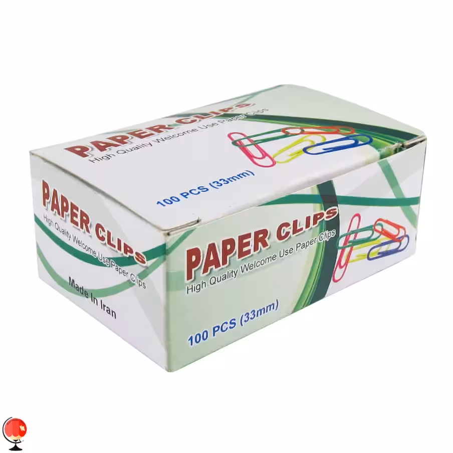گیره رنگی کاغذ بسته 100 عددی