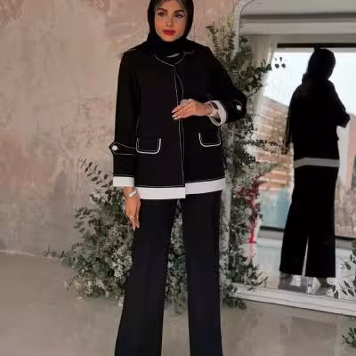 مانتو شلوار زنانه کرپ مدل کت و شلوار