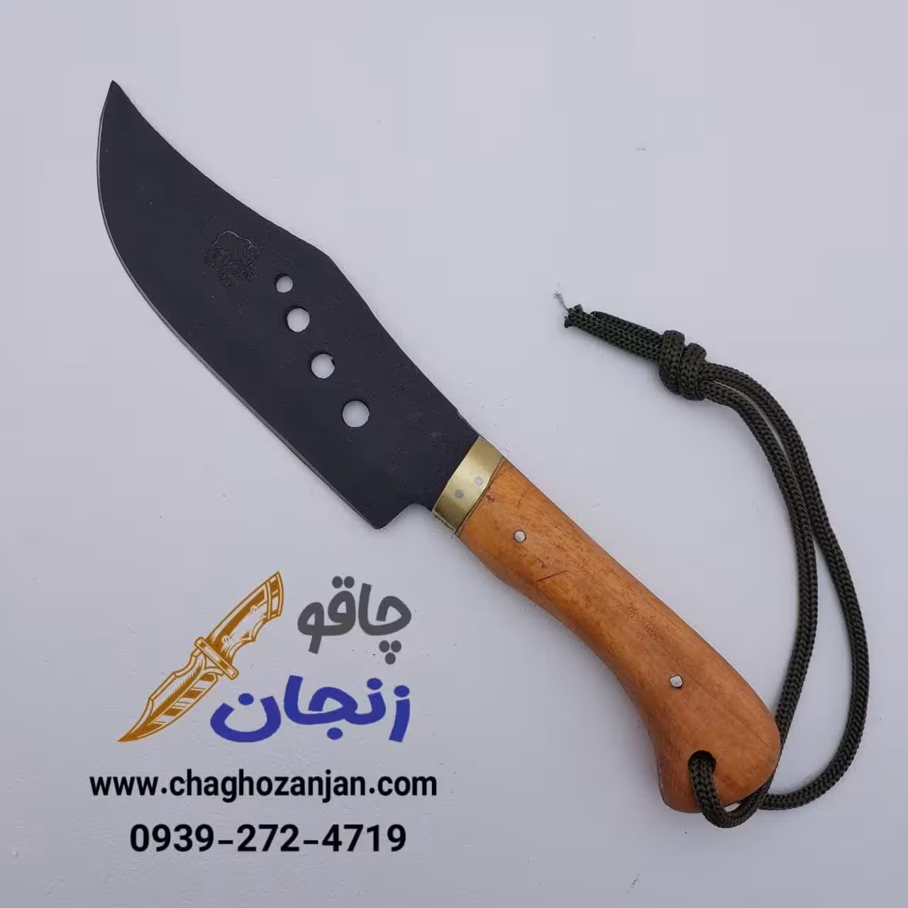 چاقو شکاری زنجان بزرگ Z7 تیغه فولادی با غلاف چرمی با کیفیت