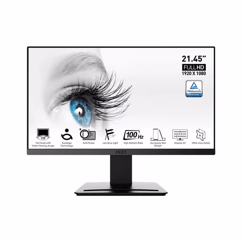 مانیتور اداری 21.5 اینچ ام اس آی مدل PRO MP223، رزولوشن Full HD و نور پسزمینه LED، دارای 1 عدد HDMI ، خروجی صدا، با نسبت تصویر 16:9
