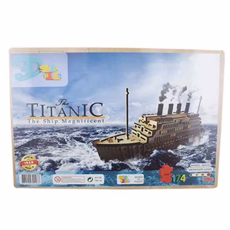 پازل چوبی سه بعدی طرح کشتی تایتانیک ارغنون آساناپخش 