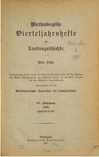 خرید و دانلود نسخه کامل کتاب Württembergische Vierteljahreshefte für Landeskunde