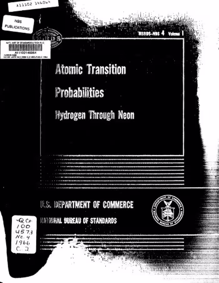 خرید و دانلود نسخه کامل کتاب Atomic Transition Probabilities - Volume I: Hydrogen Through Neon
