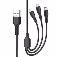 کابل تبدیل USB به لایتنینگ/USB-C/microUSB  ایکس او مدل NB 230 طول 1 متر