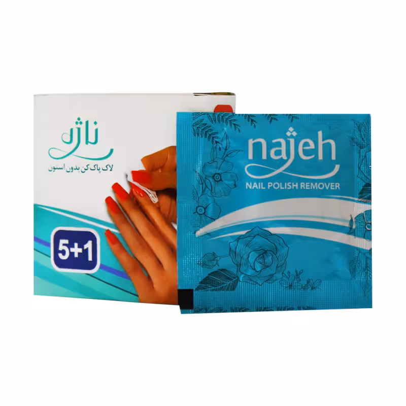 دستمال لاک پاک کن بدون استون ناژه 6تایی