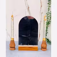 آینه شمعدان هفت سین پایه چوبی ست آینه و شمعدان پایه چوبی آینه شمعدان عروس آینه هفت سین 1404