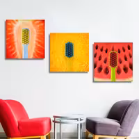 تابلو شاسی دنیای قابطرح دندانپزشکی و سلامت دهان و دندان مدل SH-1334 مجموعه 3 عددی | دنیای قاب