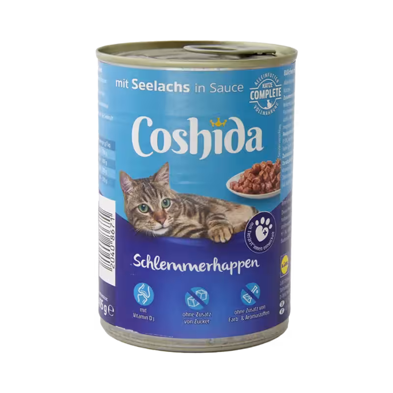 کنسرو گربه بالغ طعم ماهی برند Coshida کوشیدا 415 گرمی