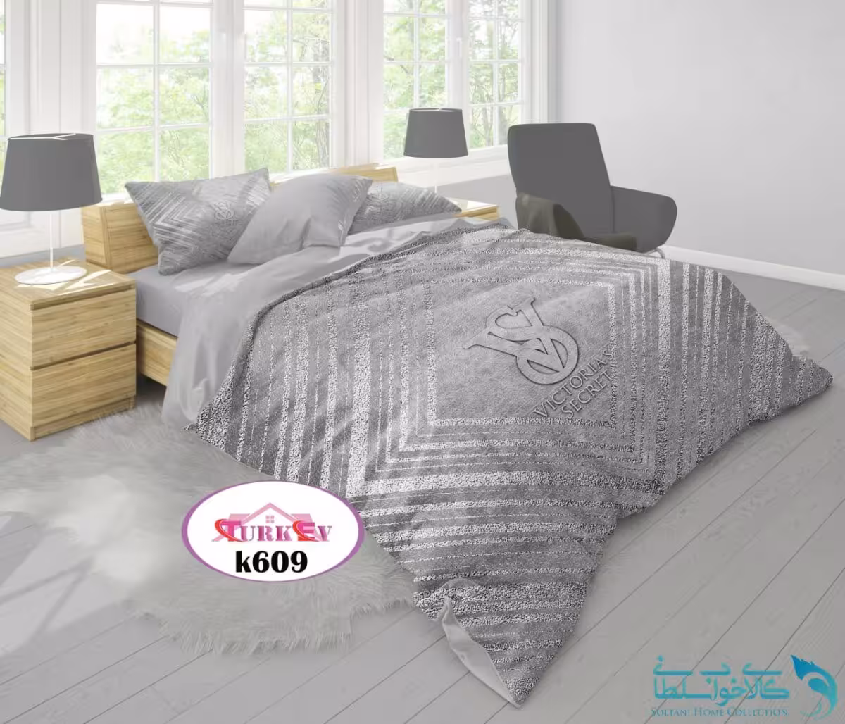 روتختی طرح ویکتوریا سکرت دونفره برند Turkev کد K609