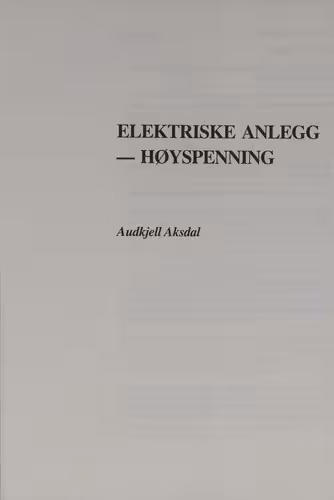 خرید و دانلود نسخه کامل کتاب Elektriske anlegg - høyspenning
