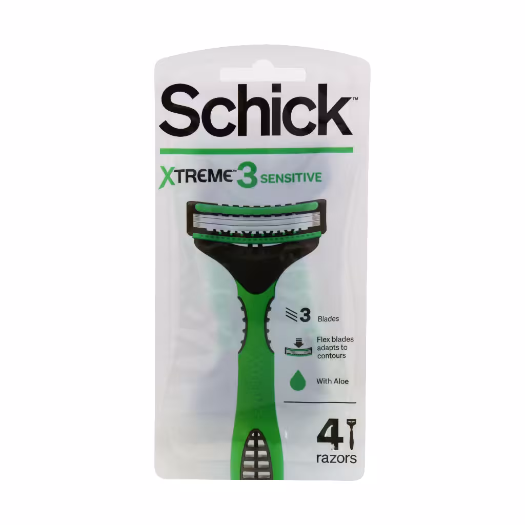 پک خودتراش 3 لبه 4 عددی مدل حساس اکستریم Xtreme3 شیک schick