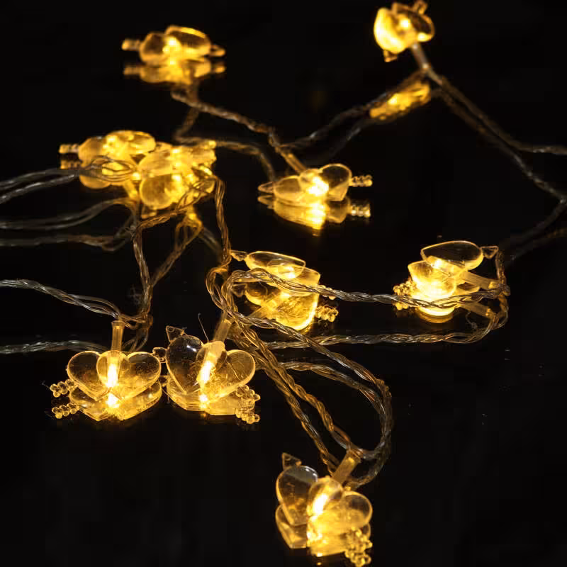 ریسه طرح قلب دوبل تیردار آفتابی طول 3.4 متر