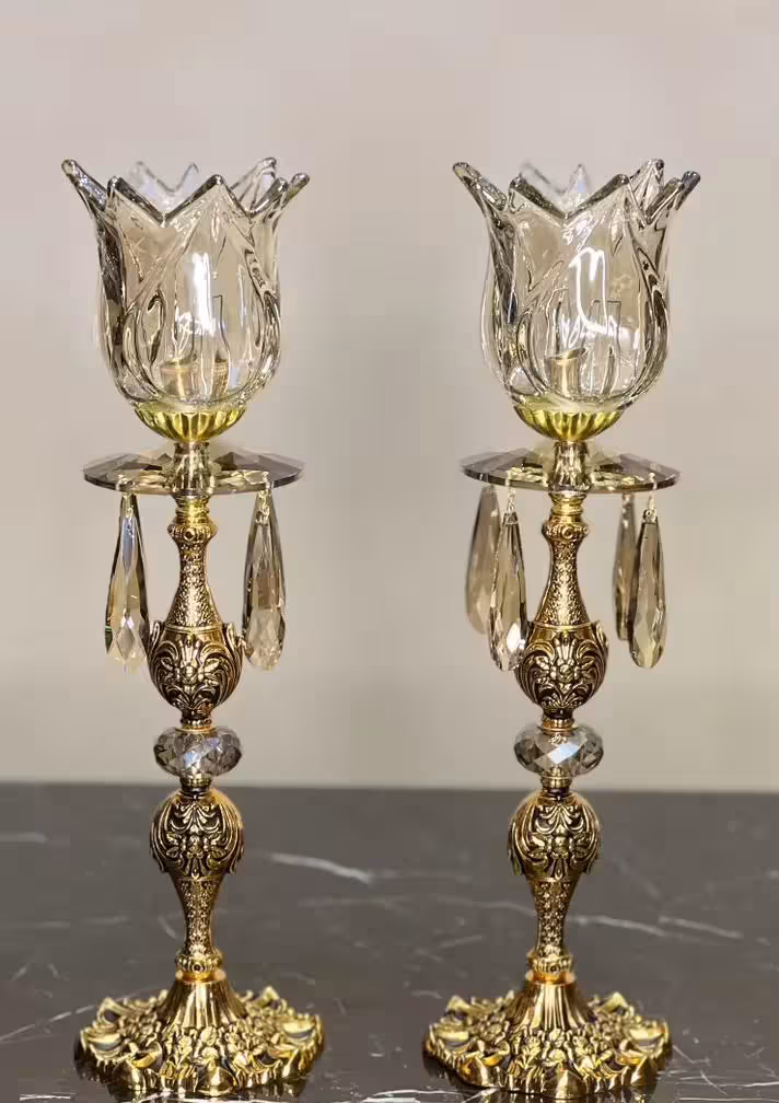 شمعدانی وارداتی مات اشرافی حباب دار