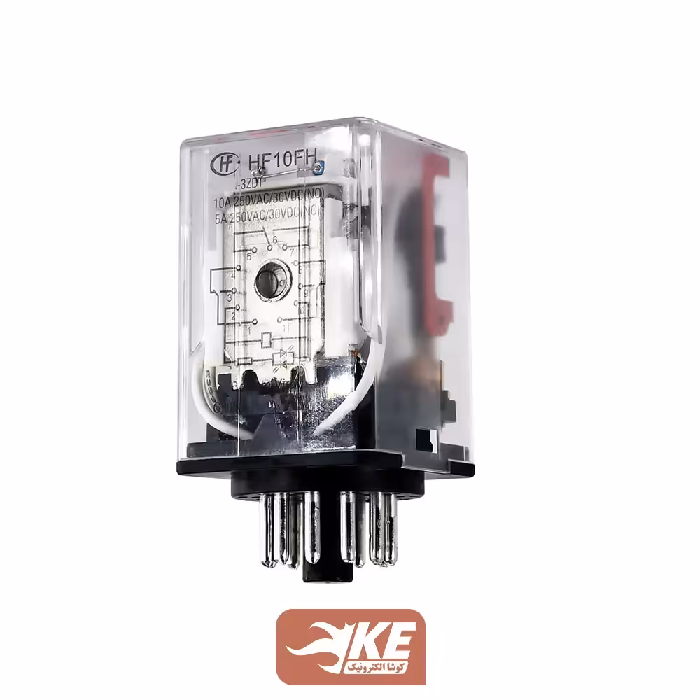 رله 48VAC سه کنتاکت 10 آمپر هونگفا HF10FH/048A-3ZDT