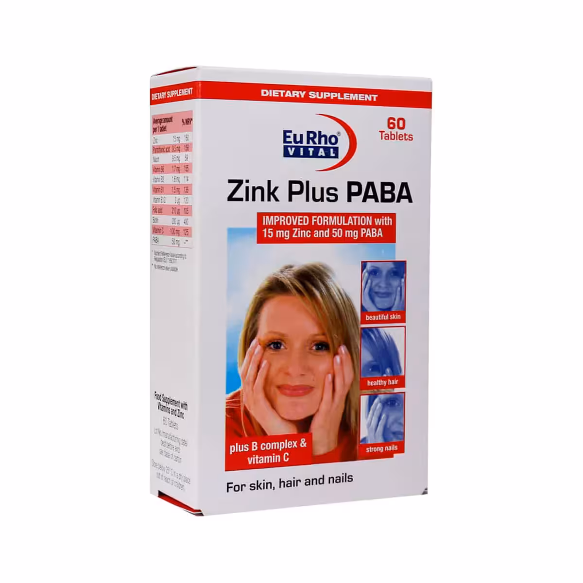 قرص زینک پلاس پابا تعداد 60 عدد یوروویتال