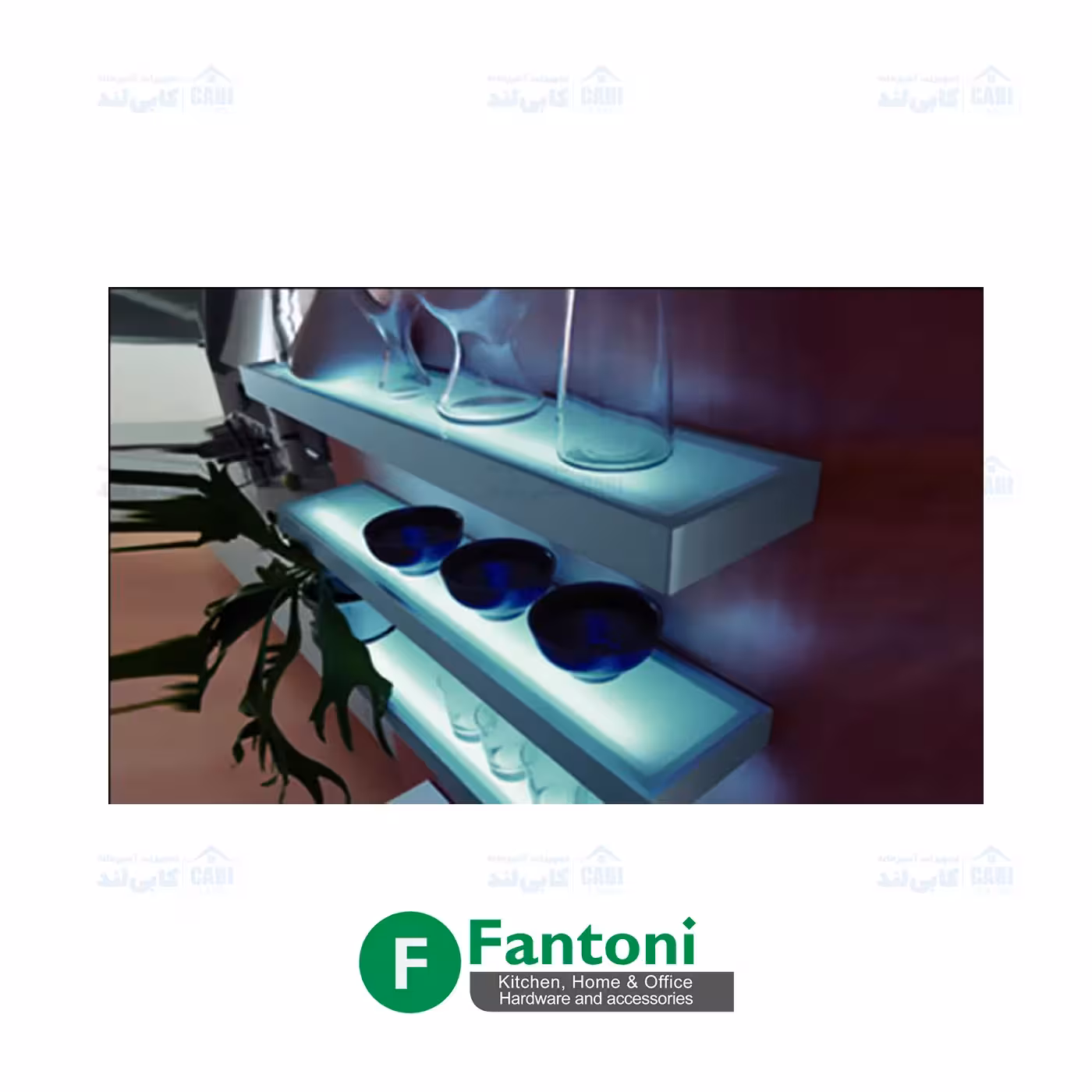 چراغ LED شلف نوری دو طرفه سری 12 و فرانت آلومینیوم عرض 600mm فانتونی N121