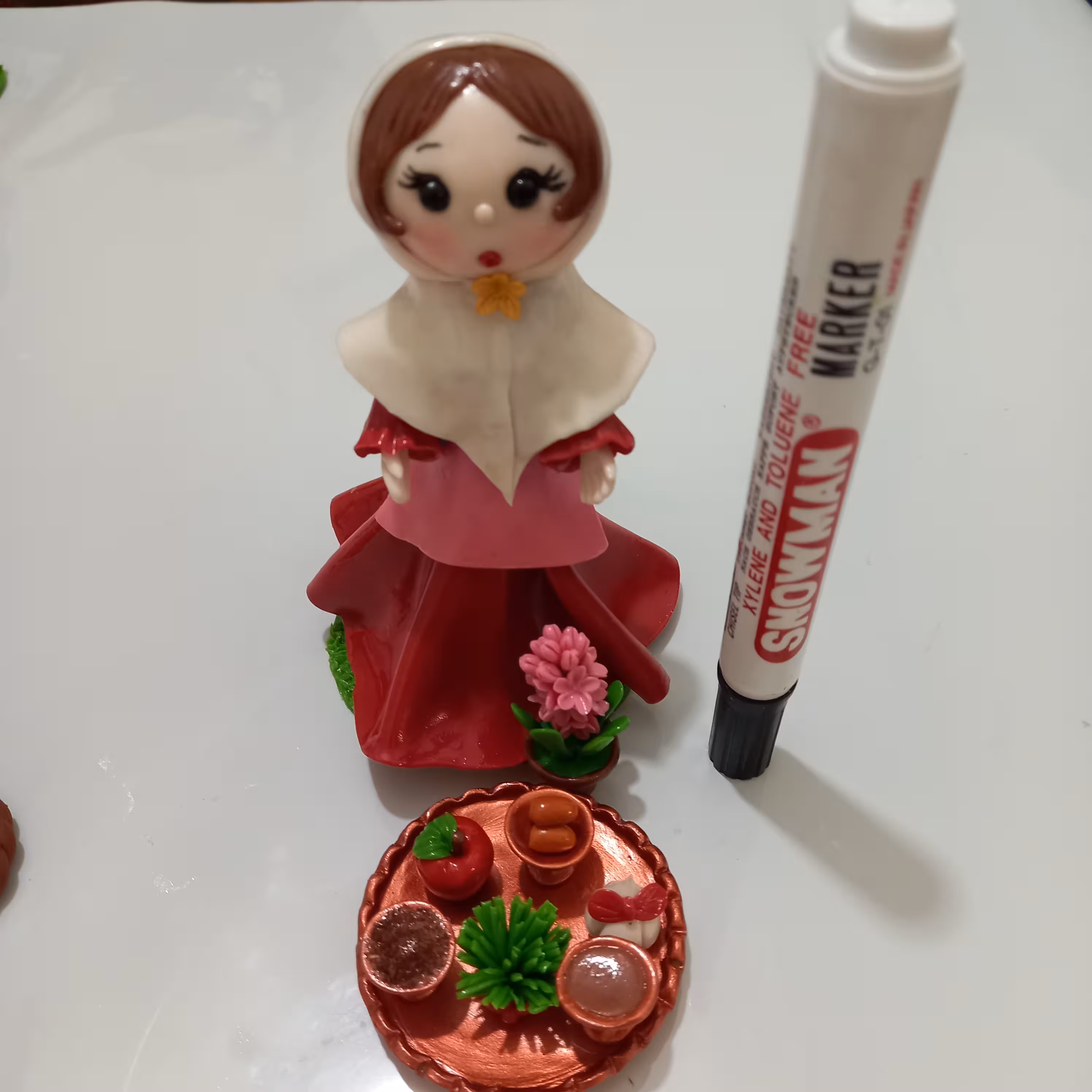 هفت سین عروسکی، جنس خمیر ایتالیایی ، دستساز، قابل سفارش با رنگ دلخواه شما