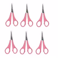 قیچی کوچک دسته صورتی ژانومه 6 عددی OHGC-016