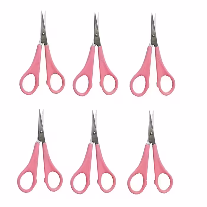 قیچی کوچک دسته صورتی ژانومه 6 عددی OHGC-016