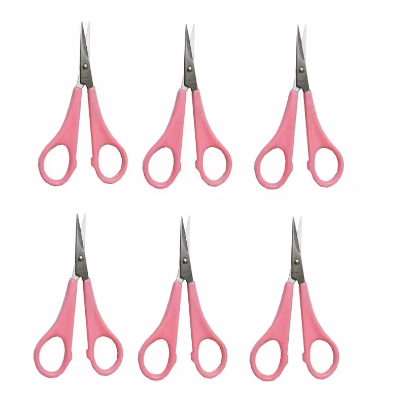 قیچی کوچک دسته صورتی ژانومه 6 عددی OHGC-016