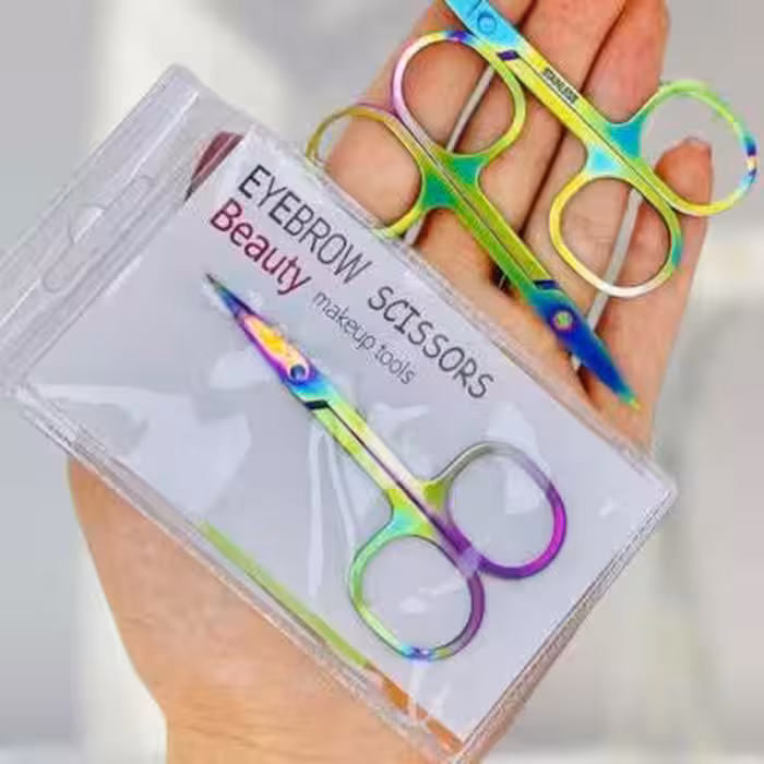 قیچی ابرو رنگین کمانی تیز و حرفه ای طراحی خاص برای مرتب سازی سریع