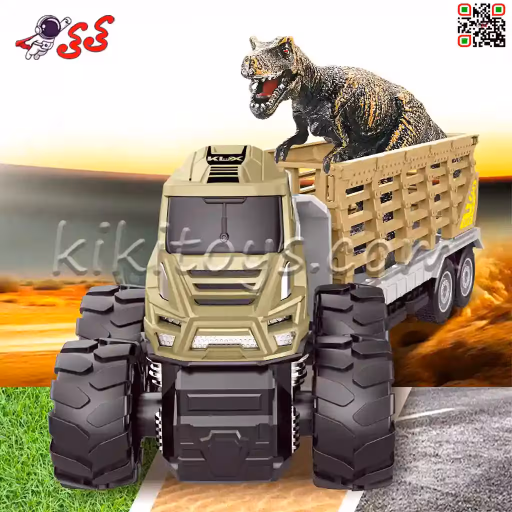 کامیون فلزی حمل دایناسور تیرکس اسباب بازی KLX600 181