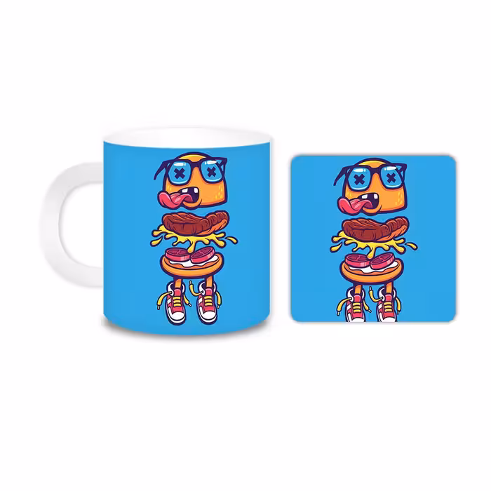 ماگ مدل همبرگر کد 111 به همراه زیر لیوانی