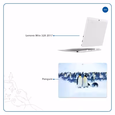 برچسب پوششی ماهوت مدل Penguin مناسب برای تبلت لنوو Miix 320 2017