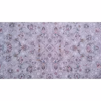 فرش ماشینی زمرد مشهد طرح افشان زمینه طوسی