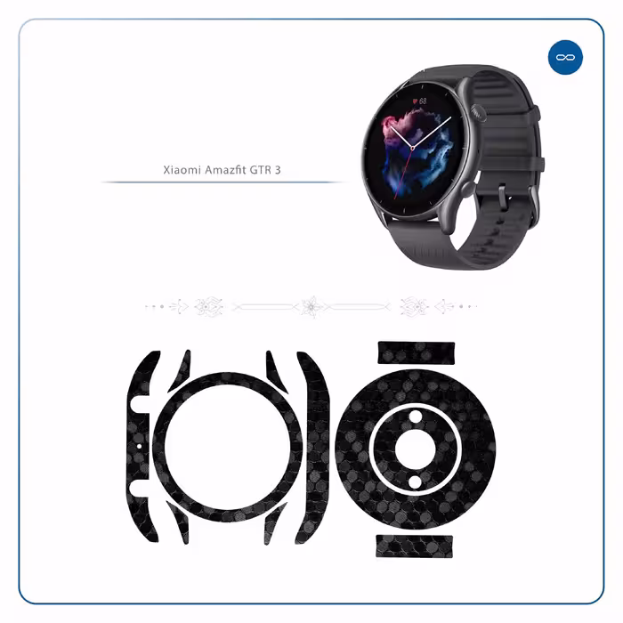 برچسب ماهوت طرح Honey-Comb-Circle مناسب برای ساعت هوشمند آمازفیت GTR 3