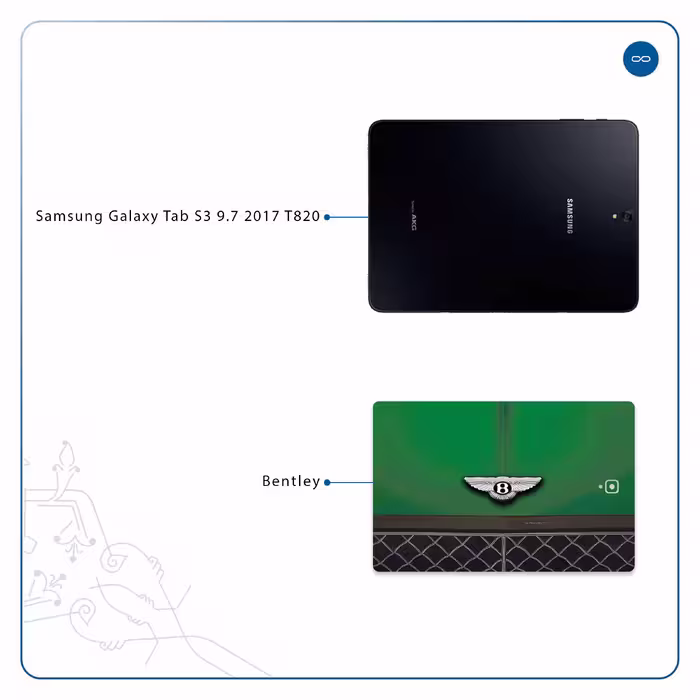 برچسب پوششی ماهوت مدل Bentley مناسب برای تبلت سامسونگ Galaxy Tab S3 9.7 2017 T820