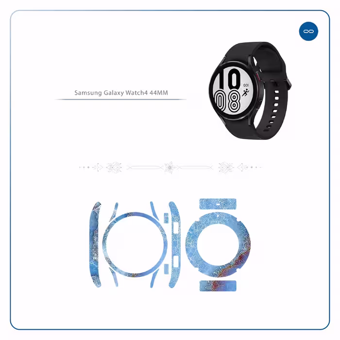 برچسب ماهوت طرح Blue Ocean Marble مناسب برای ساعت هوشمند سامسونگ Watch4 44mm