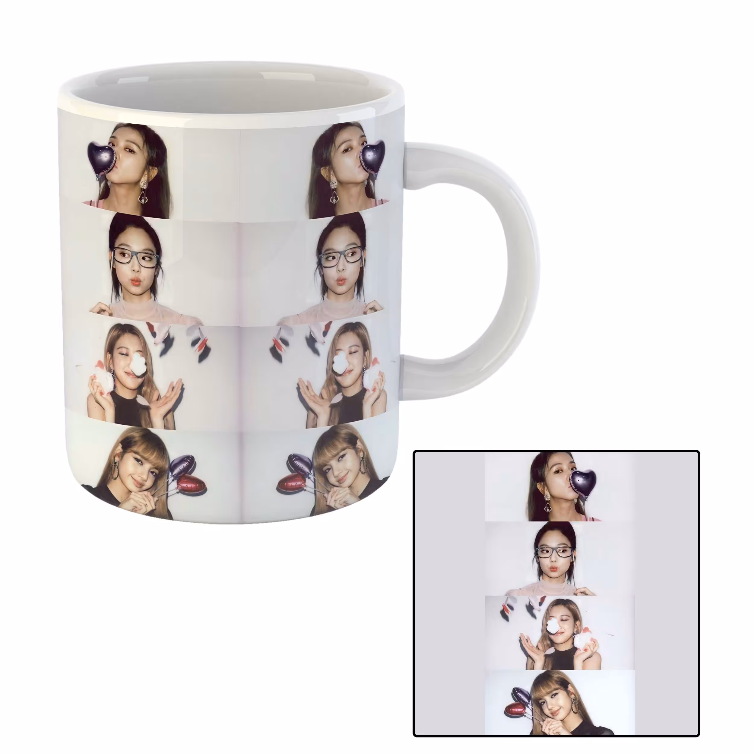 ماگ مدل گروهموسیقی بلک پینک کد MU-404 به همراه زیر لیوانی 